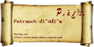 Petrasch Ádám névjegykártya